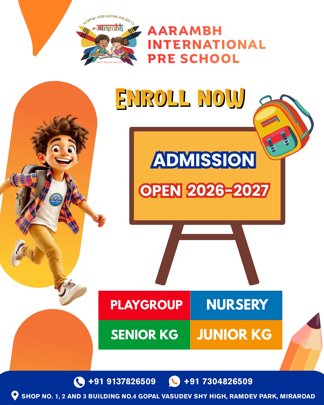Admissions Open 2026-2027 - Aarambh International Pre-School